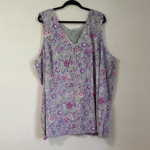 Woman Within Sleeveless Floral Top Size 5X